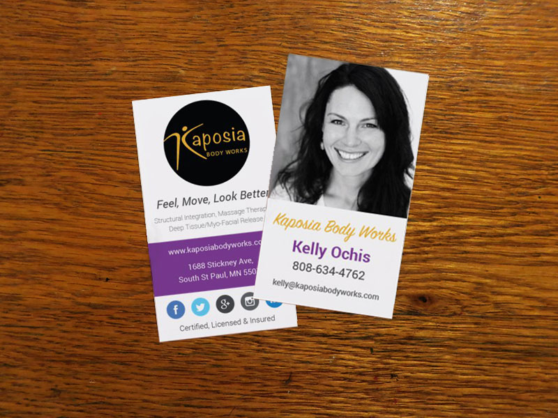 Business card Design for Kaposia Body Works
