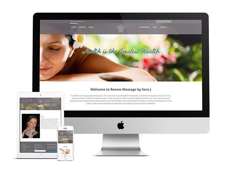 Renew Massage by Sara J website design