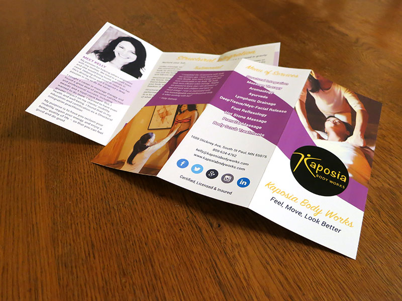 Brochure Design for Kaposia Body Works